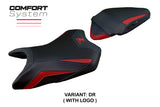 Funda de asiento Kawasaki Z500 2024-2025 Tappezzeria Italia TPZ Comfort en rojo oscuro y negro