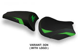 Funda de asiento Kawasaki Z650 2017-2025 Tappezzeria Italia TPZ en verde y negro