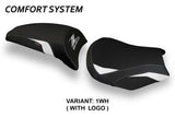 Funda de asiento Kawasaki Z650 2017-2025 Tappezzeria Italia TPZ Comfort en blanco y negro