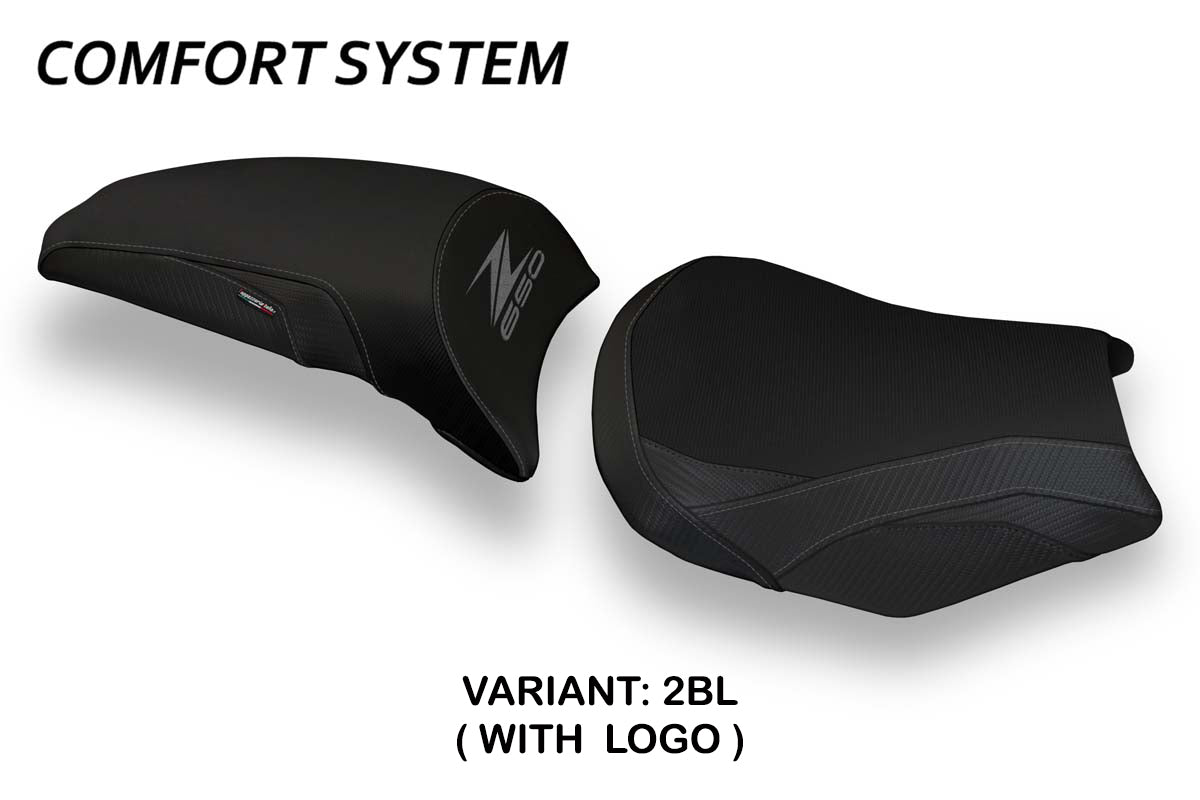 Funda de asiento Kawasaki Z650 2017-2025 Tappezzeria Italia TPZ Comfort en negro