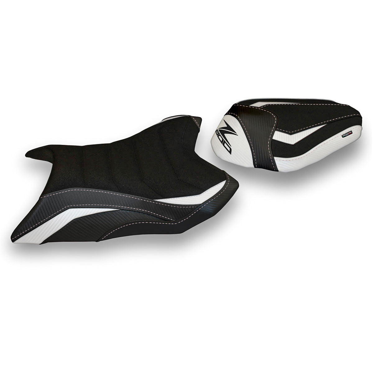 Kawasaki Z800 2013-2016 Seat Cover Tappezzeria Italia TPZ Ultragrip in White and Black