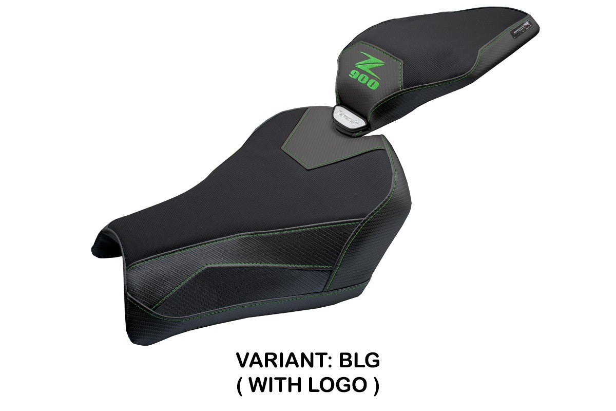 Funda de asiento Kawasaki Z900 2025 Tappezzeria Italia TPZ Negro Verde