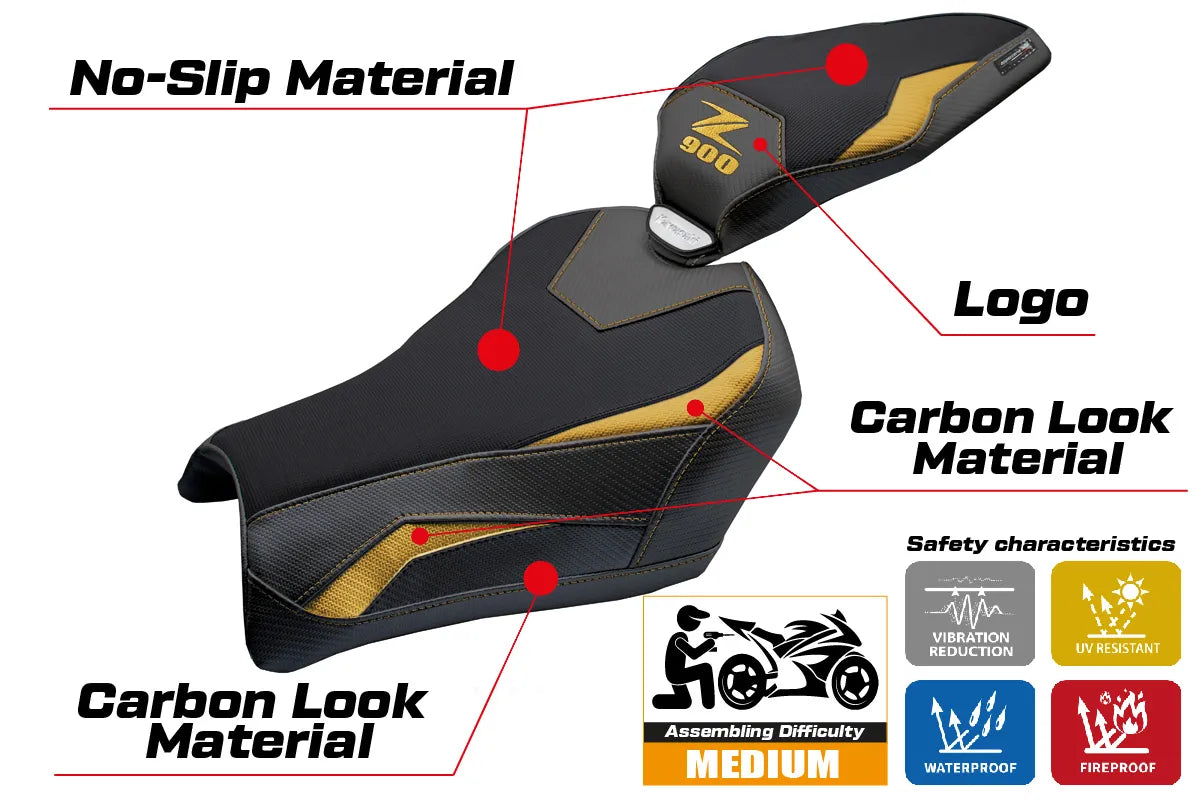 Kawasaki Z900 2025-2026 Seat Cover TPZ Italia Gold Black