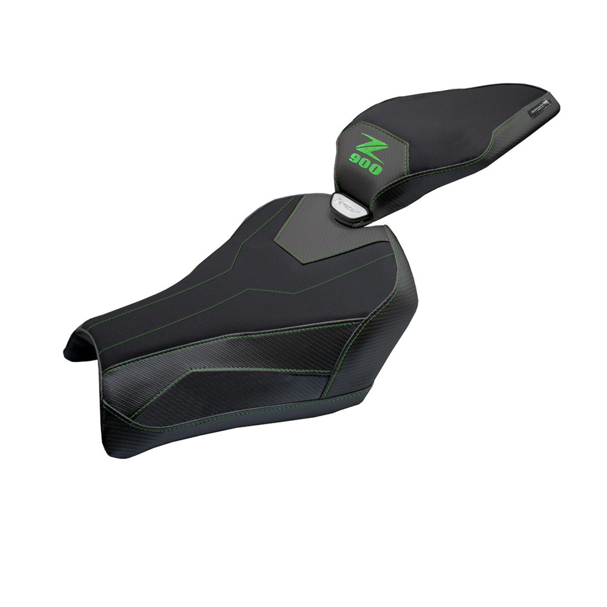 Funda de asiento Kawasaki Z900 2025 Tappezzeria Italia TPZ Comfort Negro Verde