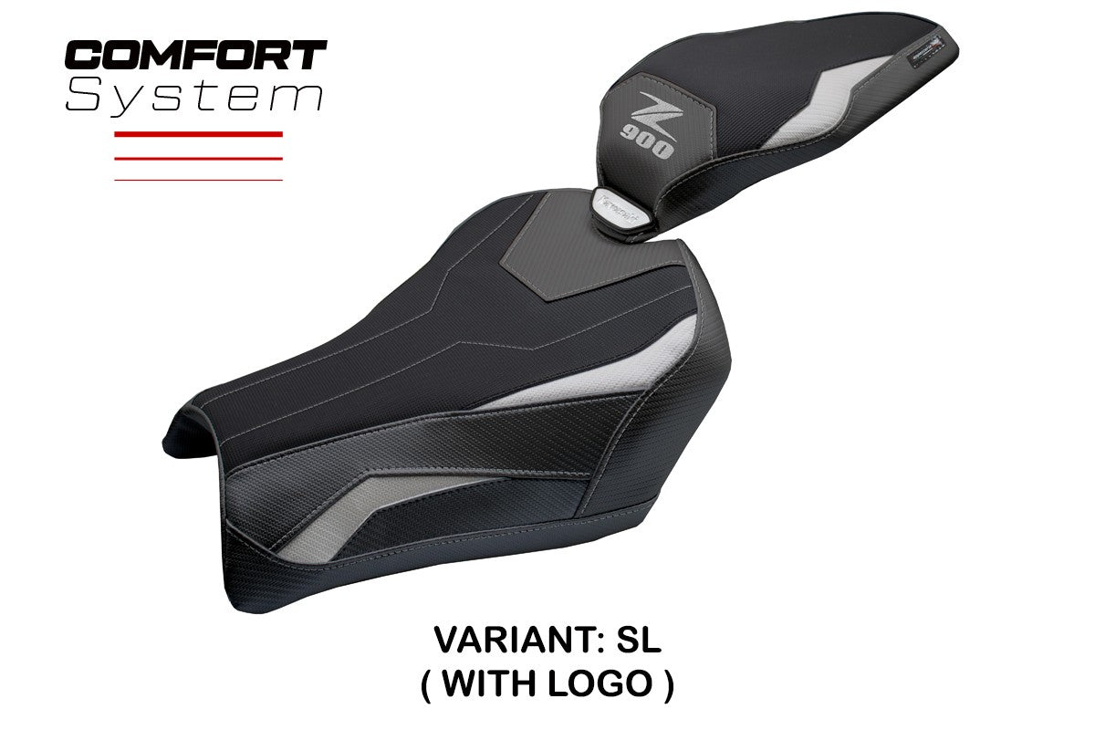Funda de asiento Kawasaki Z900 2025 Tappezzeria Italia TPZ Comfort Plata Negro