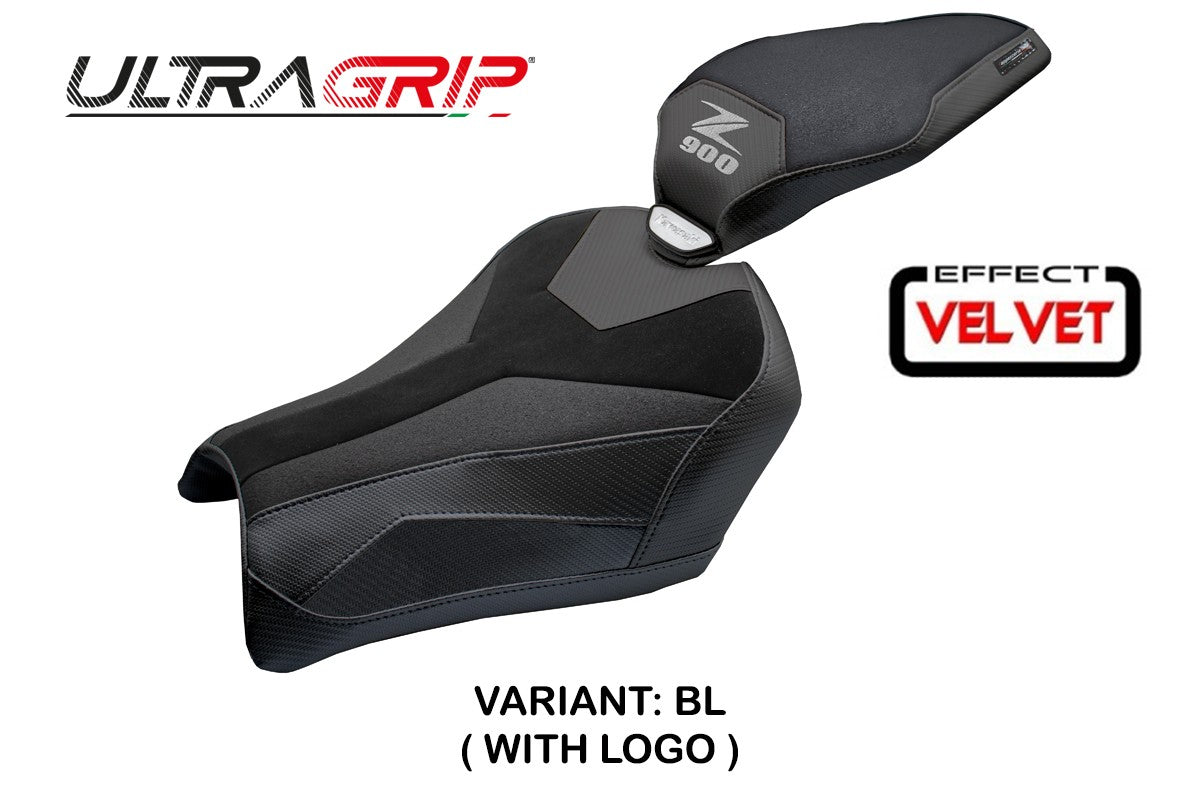 Funda de asiento Kawasaki Z900 2025 Tappezzeria Italia TPZ Velvet Ultragrip Black