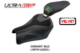 Funda de asiento Kawasaki Z900 2025 Tappezzeria Italia TPZ Velvet Ultragrip Negro Verde