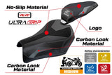 Funda de asiento Kawasaki Z900 2025 Tappezzeria Italia TPZ Velvet Ultragrip Gris Negro