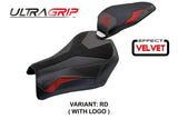 Funda de asiento Kawasaki Z900 2025 Tappezzeria Italia TPZ Velvet Ultragrip Rojo Negro