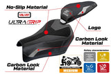 Funda de asiento Kawasaki Z900 2025 Tappezzeria Italia TPZ Velvet Ultragrip Plata Negro