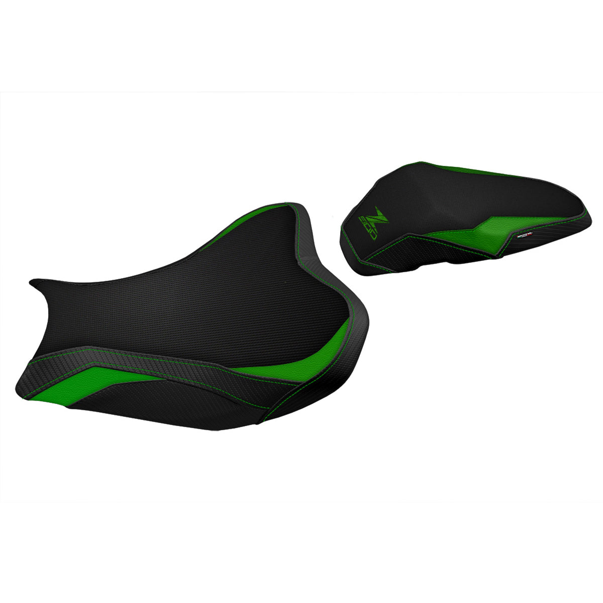 Funda de asiento Kawasaki Z900 2017-2024 Tappezzeria Italia TPZ en verde y negro