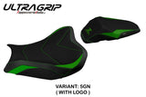 Funda de asiento Kawasaki Z900 2017-2024 Tappezzeria Italia TPZ Ultragrip en verde y negro