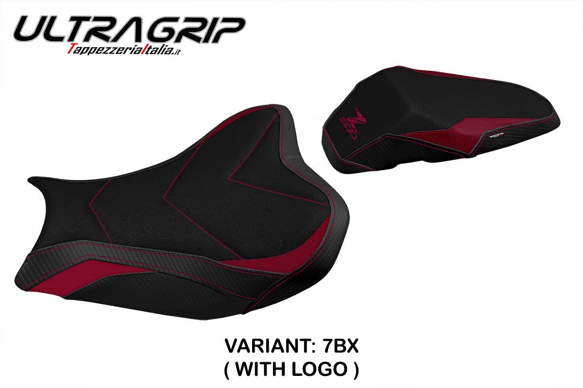 Funda de asiento Kawasaki Z900 2017-2024 Tappezzeria Italia TPZ Ultragrip en negro burdeos