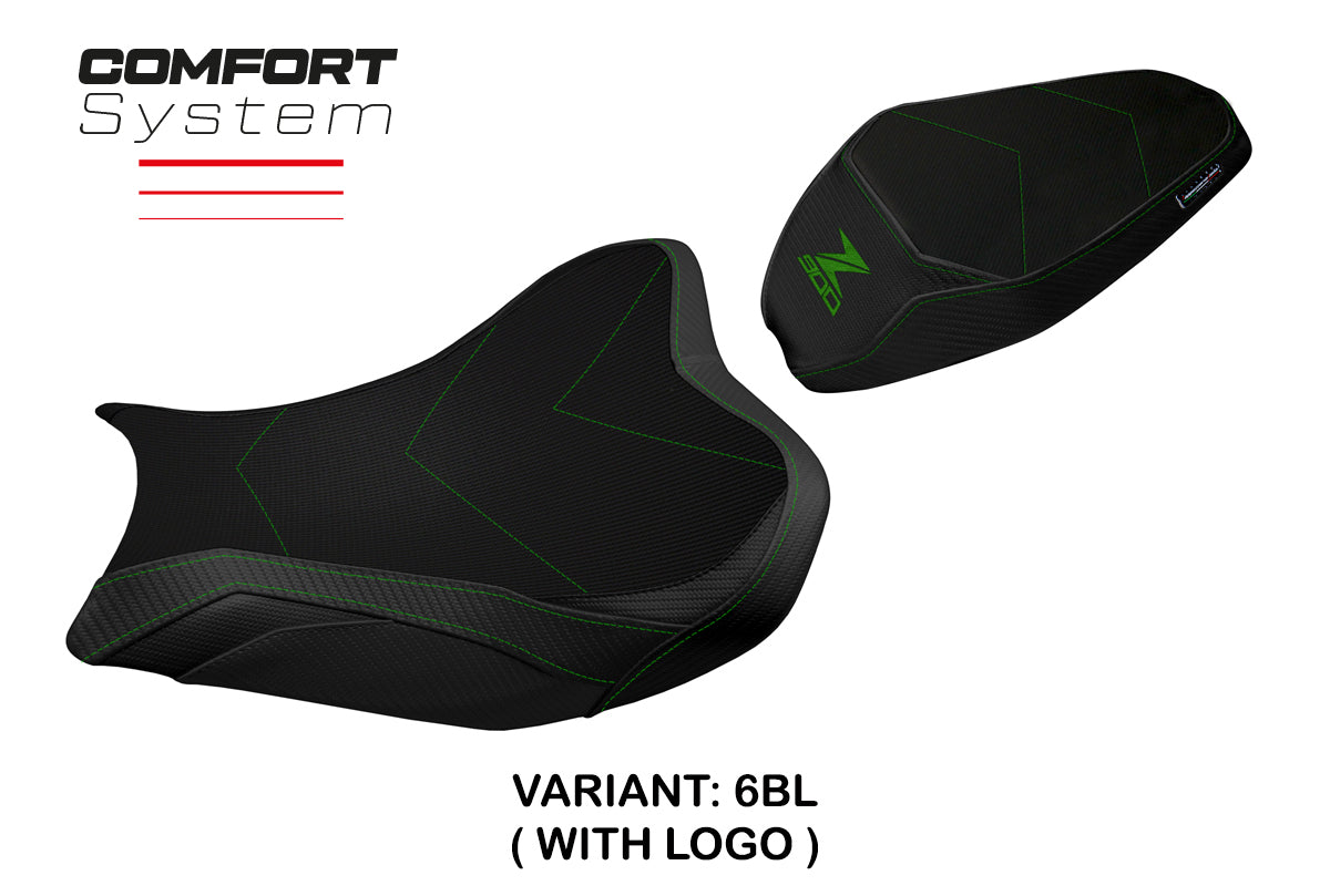 Funda de asiento Kawasaki Z900 2017-2024 Tappezzeria Italia TPZ Comfort en negro
