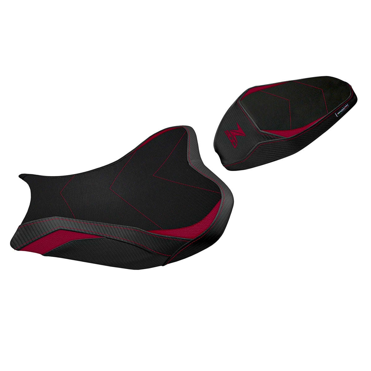 Funda de asiento Kawasaki Z900 2017-2024 Tappezzeria Italia TPZ Comfort en negro burdeos