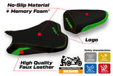Funda de asiento Kawasaki Ninja ZX10R 2008-2010 Tappezzeria Italia TPZ Comfort en verde y negro