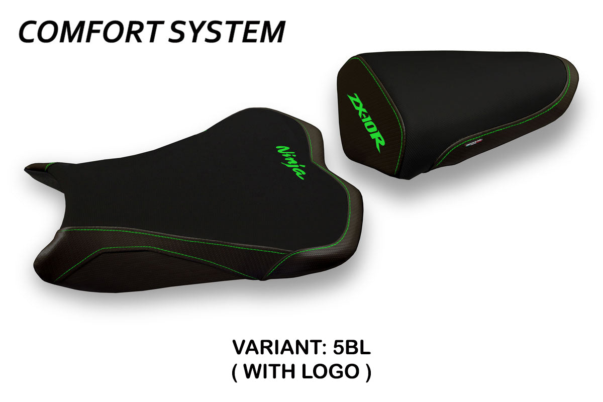 Funda de asiento Kawasaki Ninja ZX10R 2008-2010 Tappezzeria Italia TPZ Comfort en negro