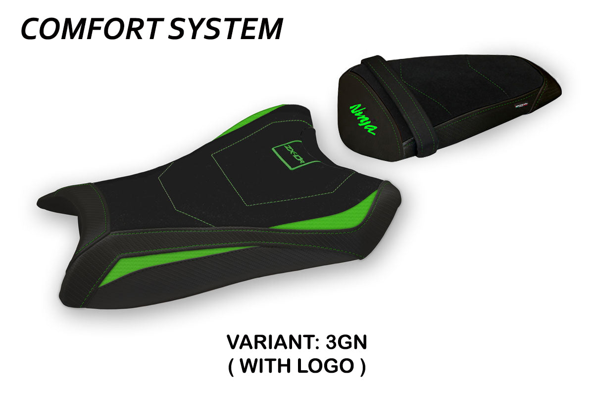 Funda de asiento Kawasaki Ninja ZX10R 2011-2015 Tappezzeria Italia TPZ Comfort en verde