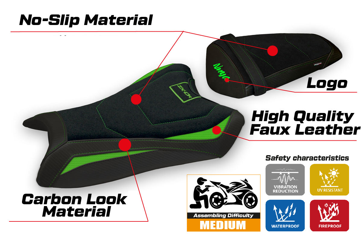 Kawasaki Ninja ZX10R 2011-2015 Seat Cover Tappezzeria Italia TPZ Ultragrip in Green