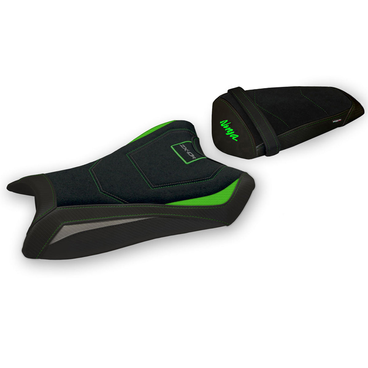 Kawasaki Ninja ZX10R 2011-2015 Seat Cover Tappezzeria Italia TPZ Ultragrip in Green and Grey