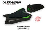 Kawasaki Ninja ZX10R 2011-2015 Seat Cover Tappezzeria Italia TPZ Ultragrip in Green and Grey