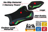 Funda de asiento Kawasaki Ninja ZX10R 2021-2025 Tappezzeria Italia TPZ Comfort en verde y negro