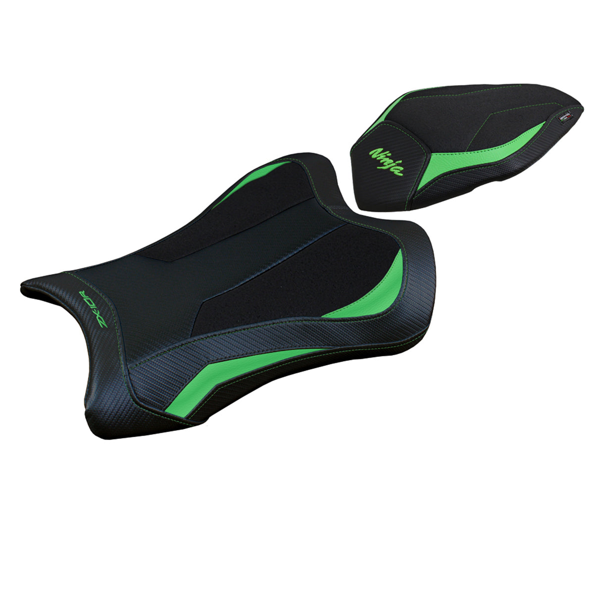 Kawasaki Ninja ZX10R 2021-2025 Seat Cover Tappezzeria Italia TPZ Ultragrip in Green and Black