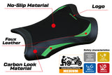 Funda de asiento Kawasaki Ninja ZX10RR 2021-2025 Tappezzeria Italia TPZ en verde y negro