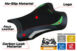 Funda de asiento Kawasaki Ninja ZX10RR 2021-2025 Tappezzeria Italia TPZ en verde y blanco
