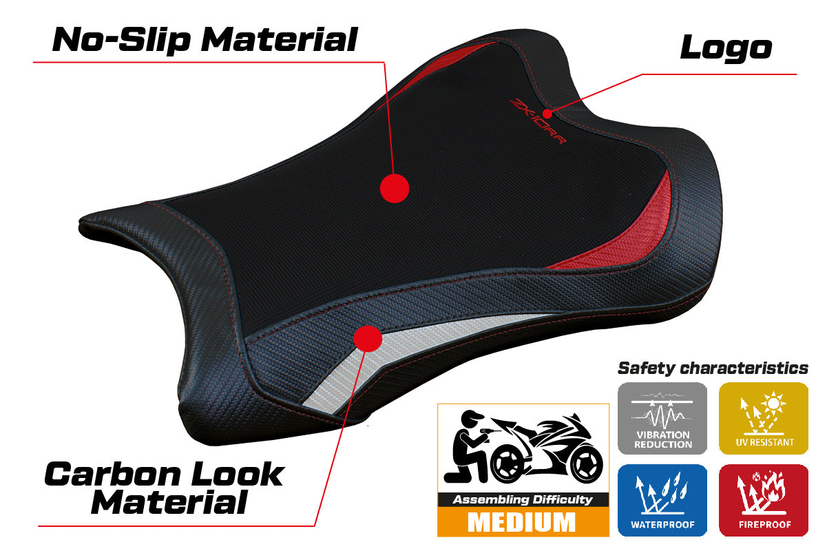 Kawasaki Ninja ZX10RR 2021-2025 Seat Cover Tappezzeria Italia TPZ in Red and White