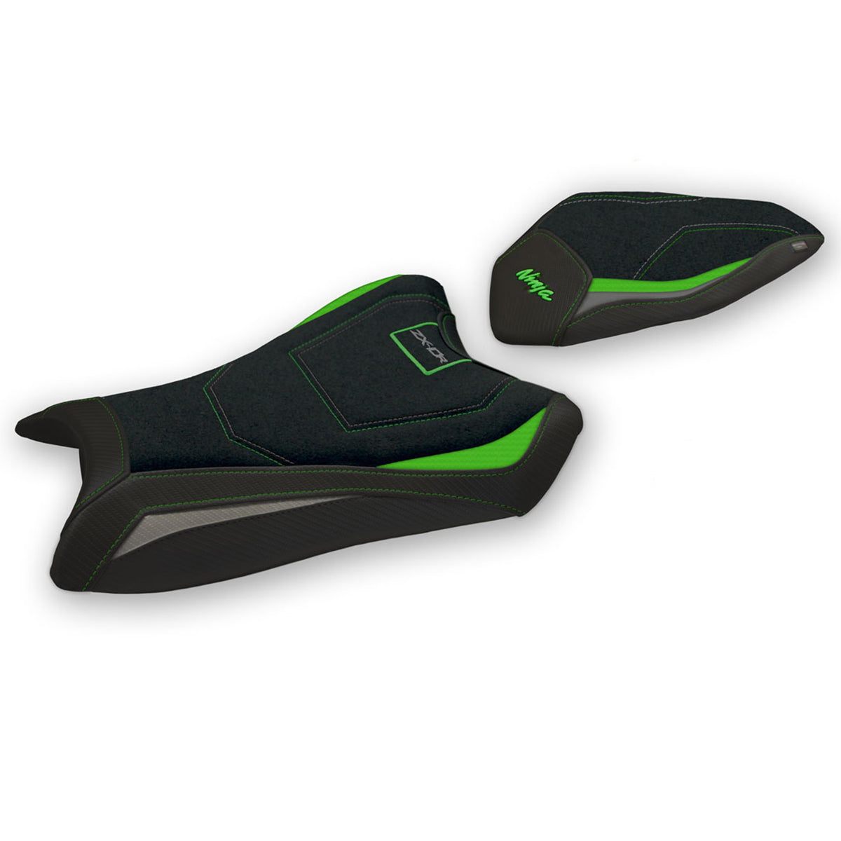 Kawasaki Ninja ZX10R 2016-2020 Seat Cover Tappezzeria Italia TPZ Ultragrip in Green and Grey