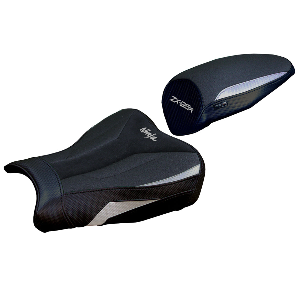 Funda de asiento Kawasaki ZX25R 2020-2025 Tappezzeria Italia TPZ Ultragrip en plata