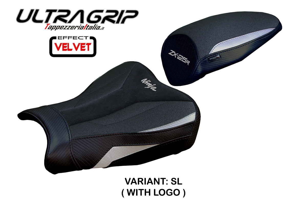 Funda de asiento Kawasaki ZX25R 2020-2025 Tappezzeria Italia TPZ Ultragrip en plata