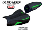 Funda de asiento Kawasaki ZX4R 2023-2025 Tappezzeria Italia TPZ Ultragrip en verde y negro