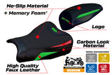 Funda de asiento Kawasaki ZX4RR 2023-2025 Tappezzeria Italia TPZ Comfort en verde, rojo y negro