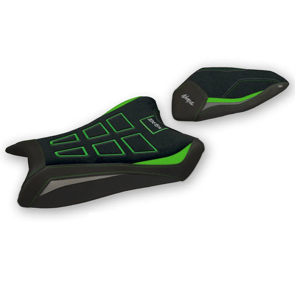 Kawasaki Ninja ZX6R 2019-2026 Seat Cover TPZ Italia Ultragrip Green Grey