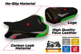 Kawasaki Ninja ZX6R 2009-2012 Seat Cover Tappezzeria Italia TPZ Ultragrip in Grey and Green
