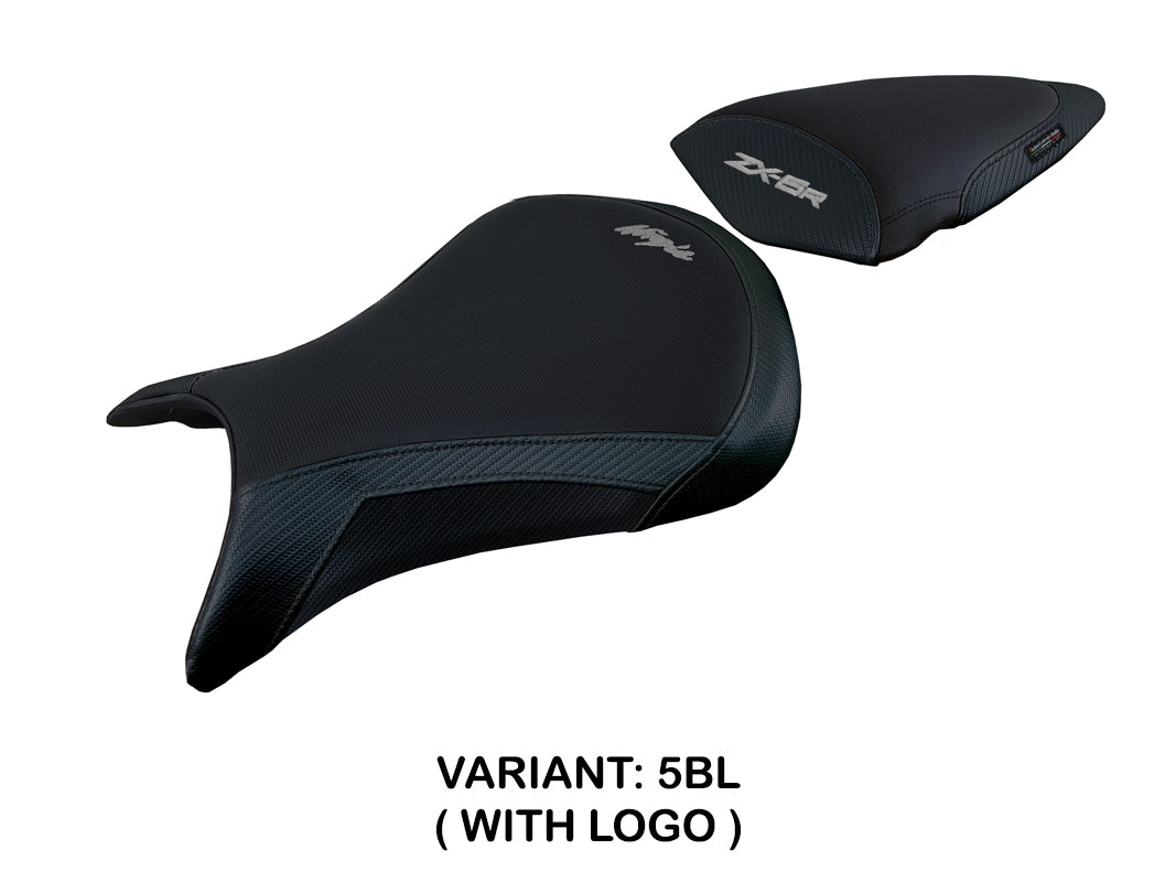 Kawasaki Ninja ZX6R 2007 2008 Seat Cover Tappezzeria Italia TPZ in Black Green