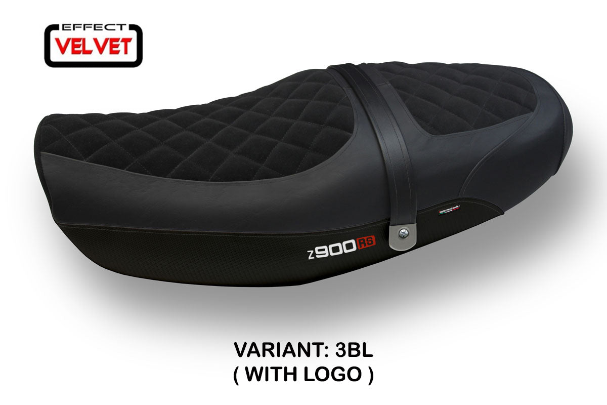Funda de asiento Kawasaki Z900RS 2018-2025 Tappezzeria Italia TPZ Terciopelo Negro