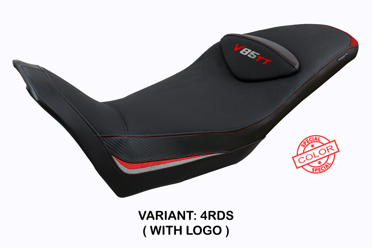 Moto Guzzi V85TT 2019-2025 Seat Cover Tappezzeria Italia TPZ in Red Silver and Black
