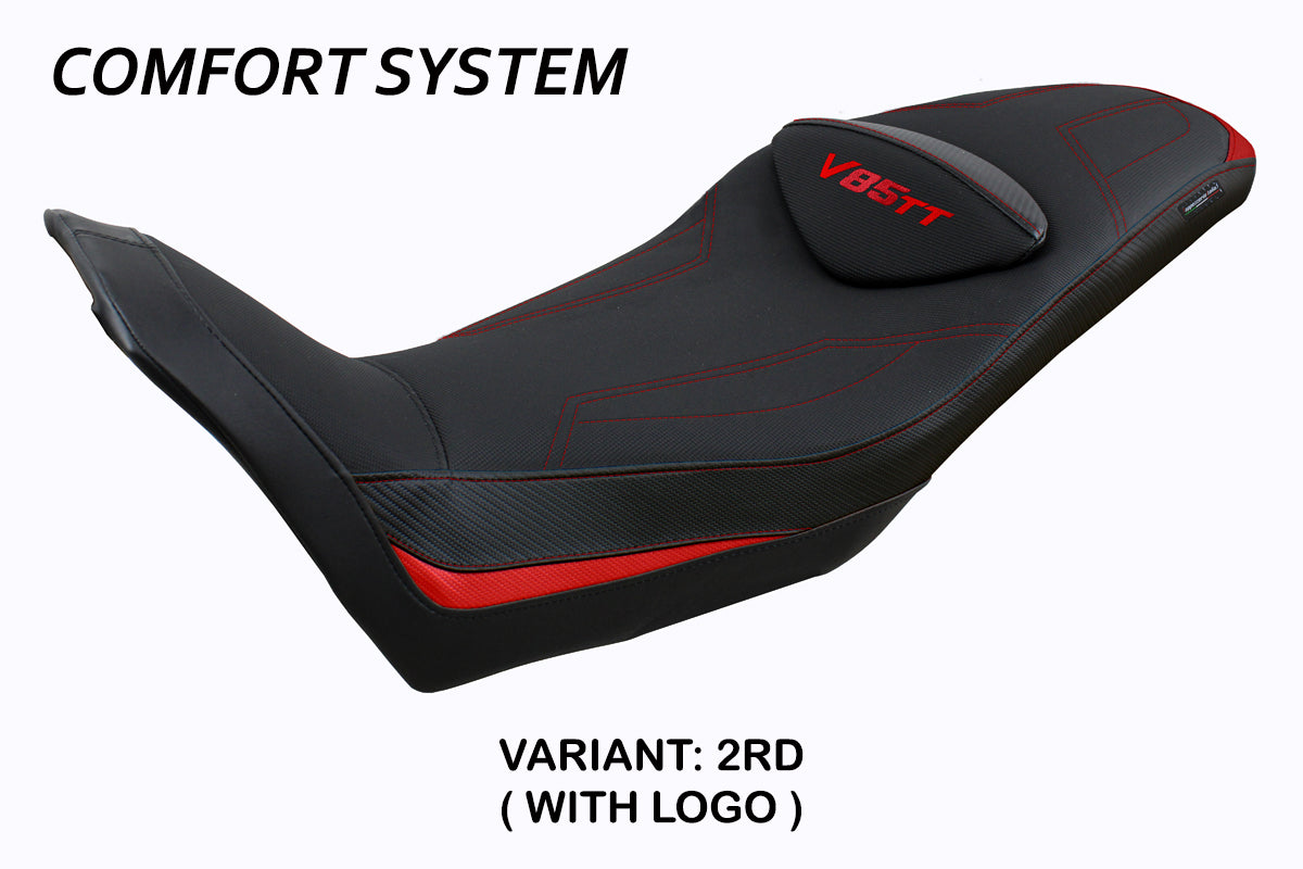 Moto Guzzi V85TT 2019-2025 Seat Cover Tappezzeria Italia TPZ Comfort in Red and Black