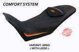 Moto Guzzi V85TT 2019-2025 Seat Cover Tappezzeria Italia TPZ Comfort in Red and Gold