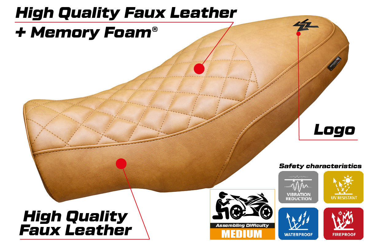 Moto Morini Seiemmezzo 2022-2025 Seat Cover Tappezzeria Italia TPZ Comfort in Vintage Camel