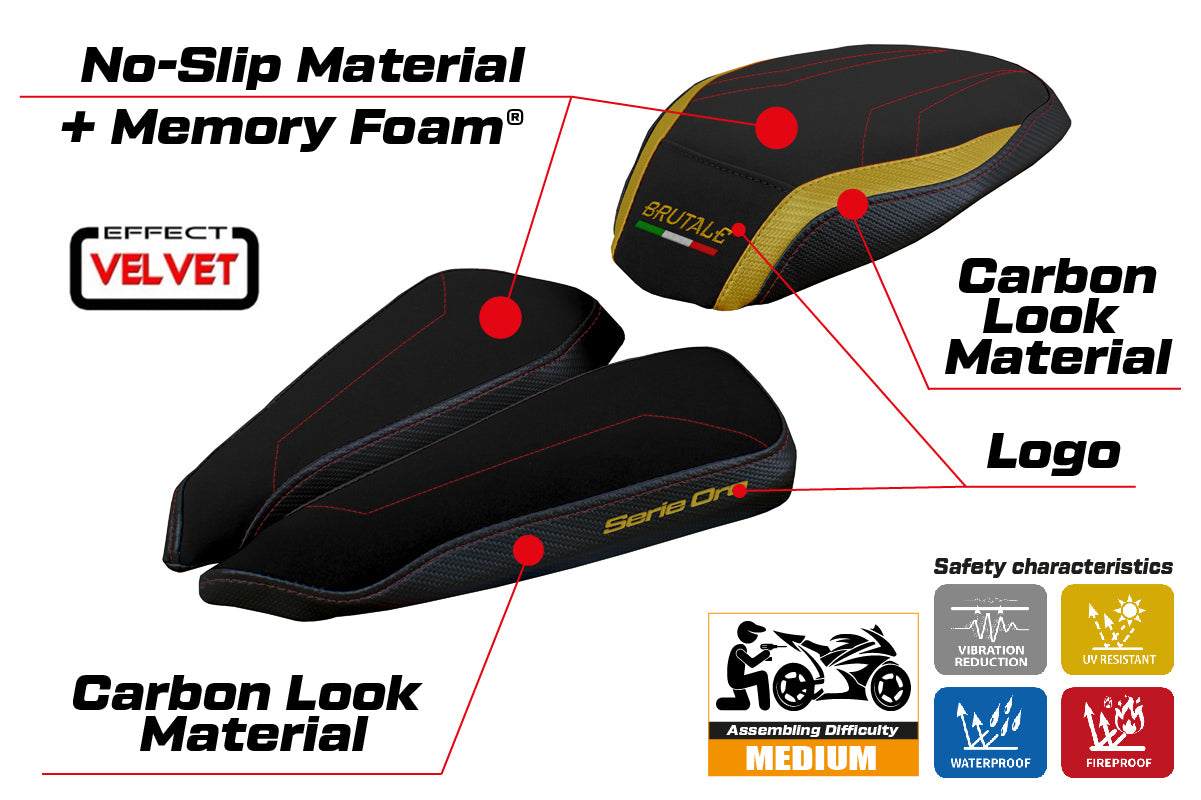MV Agusta Brutale 1000RR 2020-2025 Seat Cover Tappezzeria Italia TPZ Comfort in Gold