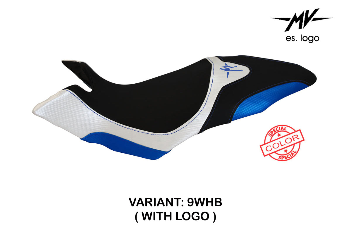 Funda de asiento MV Agusta Dragster 800 2014-2018 Tappezzeria Italia TPZ en blanco y azul