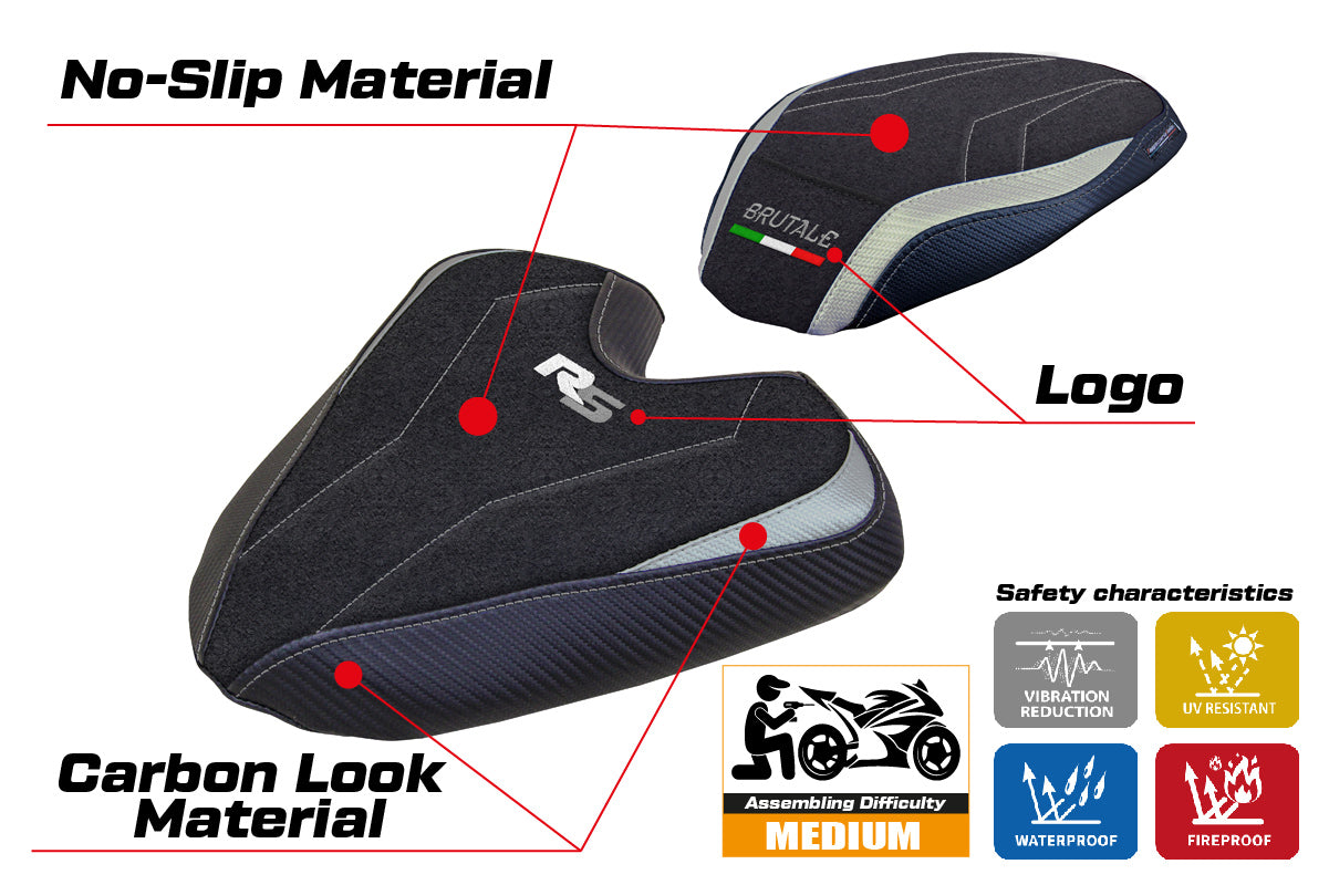 MV Agusta Brutale 1000RS 2021-2025 Seat Cover Tappezzeria Italia TPZ Ultragrip in Silver