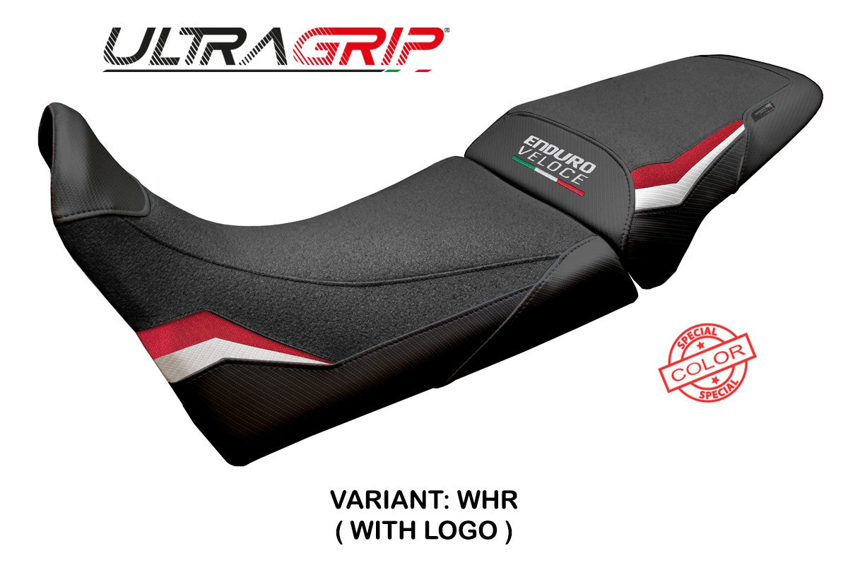 Funda para asiento MV Agusta Enduro Veloce 2024-2025 Tappezzeria Italia TPZ Ultragrip blanco rojo