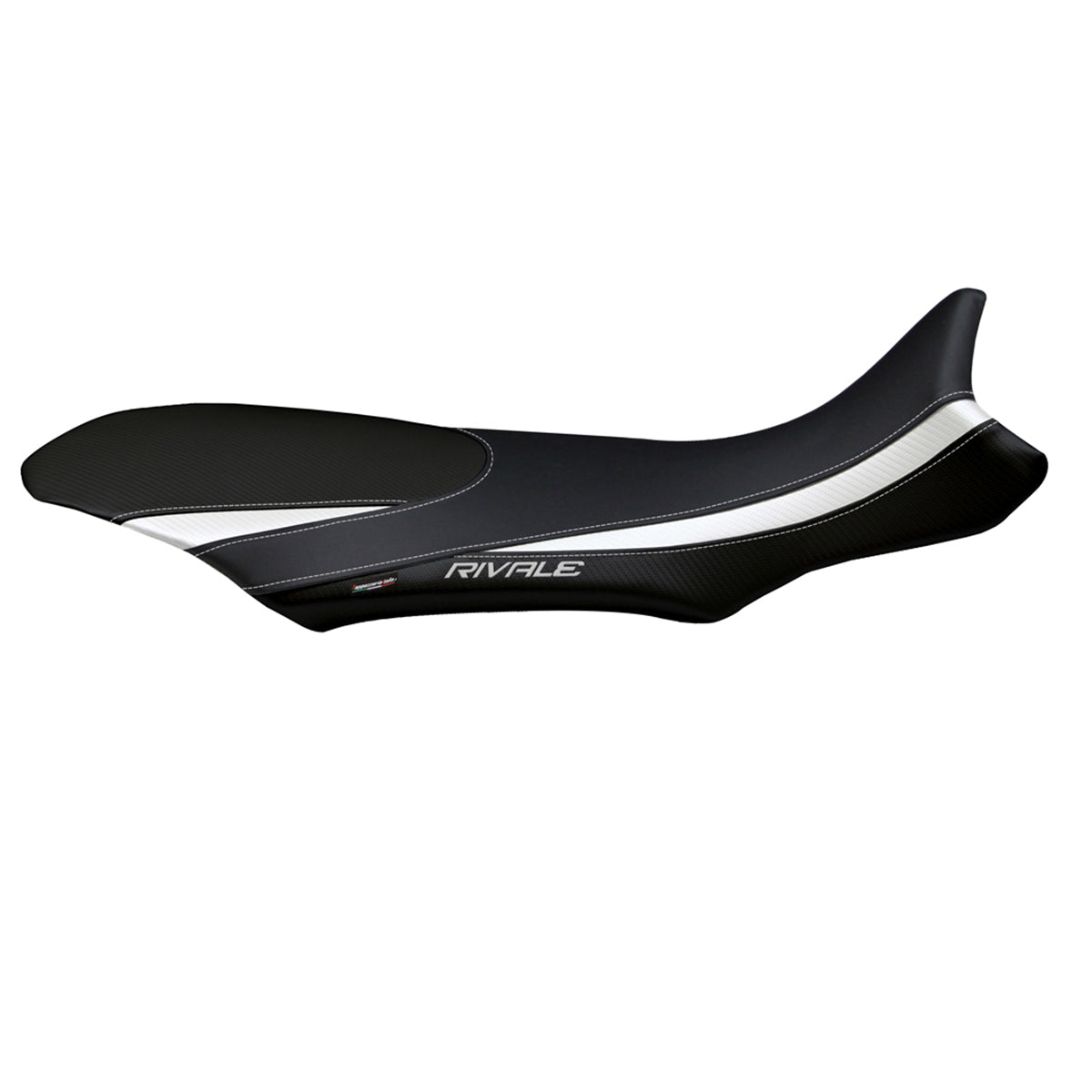 Funda de asiento MV Agusta Rivale 800 2013-2018 Tappezzeria Italia TPZ en blanco y negro