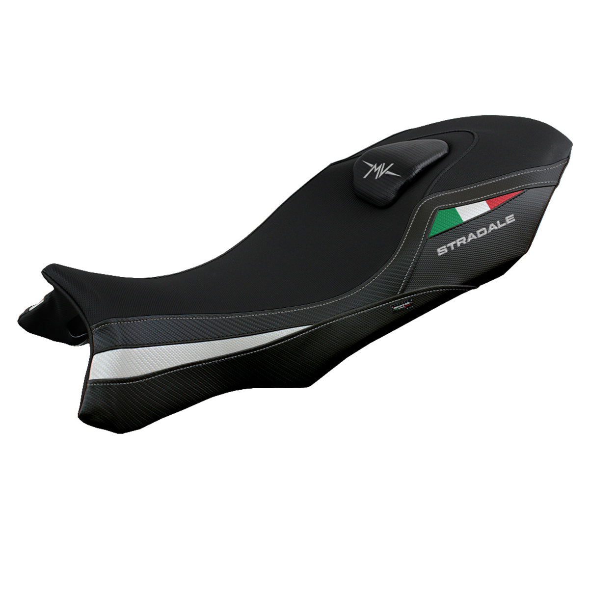 Funda de asiento MV Agusta Stradale 800 2015-2017 Tappezzeria Italia TPZ en blanco y negro