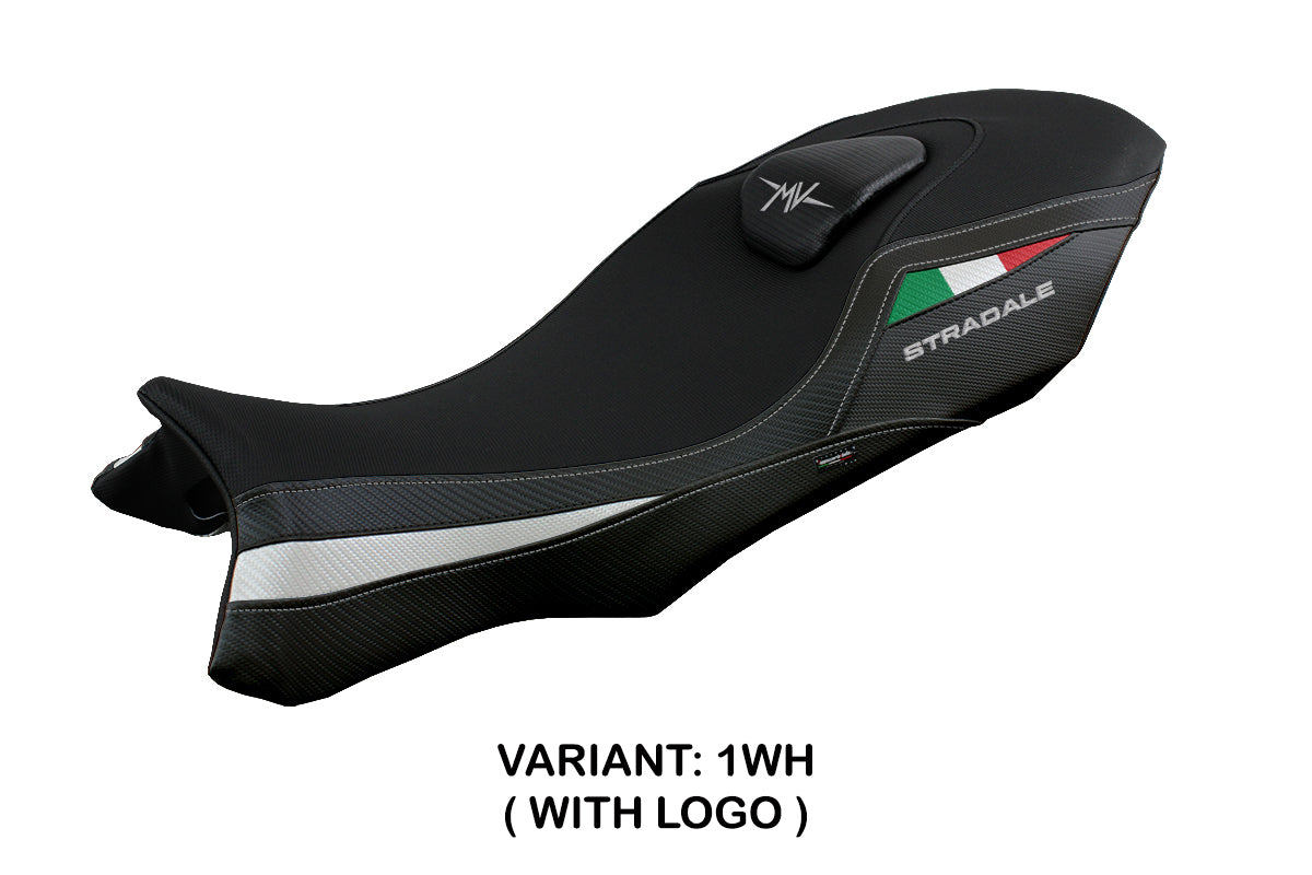 Funda de asiento MV Agusta Stradale 800 2015-2017 Tappezzeria Italia TPZ en blanco y negro